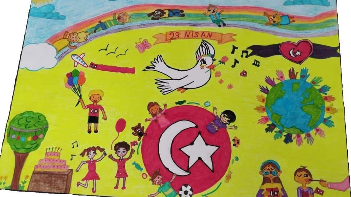  Öğrencimiz Sama HARARA “23 Nisan Ulusal Egemenlik ve Çocuk Bayramı” konulu ilkokullar arası resim yarışmasında ilçe ikincisi oldu.